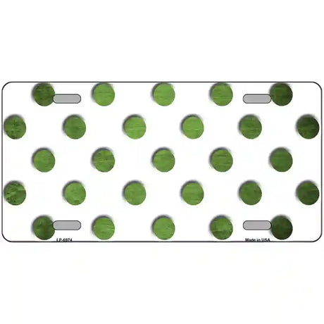 Lime Green White Dots Oil Rubbed Metal Novelty License Plate 24" x 12" (LLP)