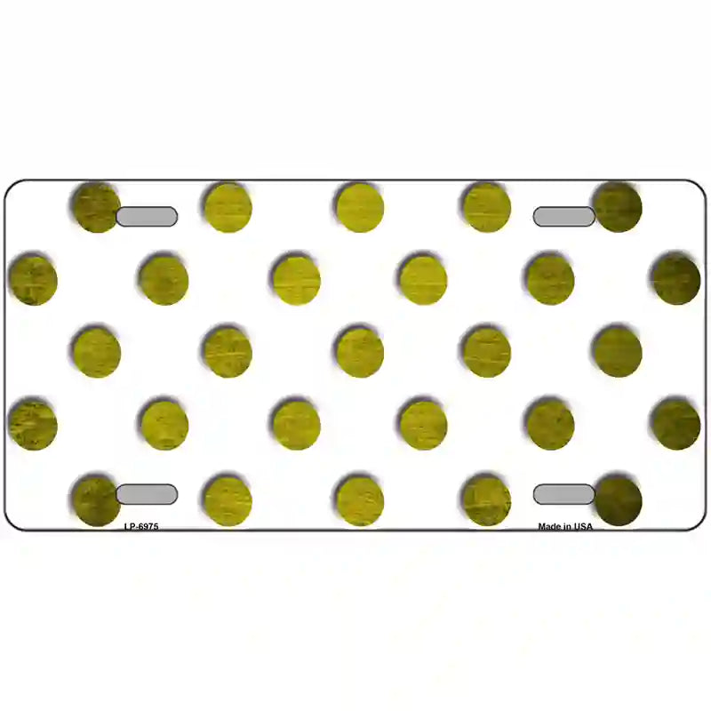 Yellow White Dots Oil Rubbed Metal Novelty License Plate 24" x 12" (LLP)