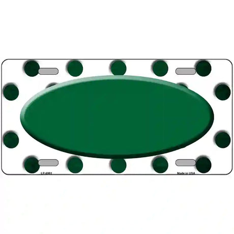 Green White Dots Oval Oil Rubbed Metal Novelty License Plate 24" x 12" (LLP)