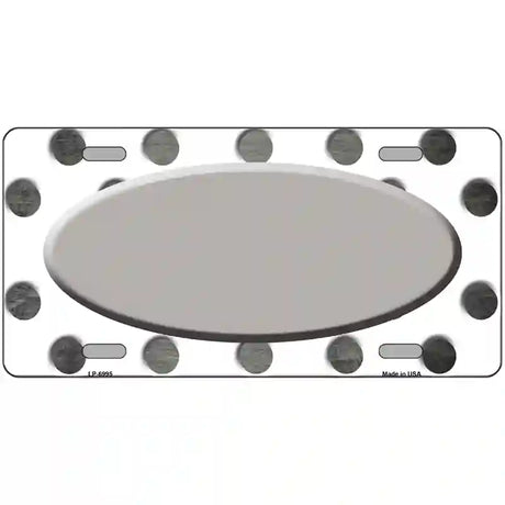 Gray White Dots Oval Oil Rubbed Metal Novelty License Plate 24" x 12" (LLP)