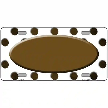 Brown White Dots Oval Oil Rubbed Metal Novelty License Plate 24" x 12" (LLP)