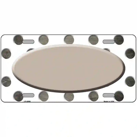 Tan White Dots Oval Oil Rubbed Metal Novelty License Plate 24" x 12" (LLP)