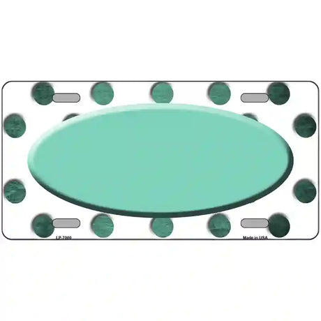 Mint White Dots Oval Oil Rubbed Metal Novelty License Plate 24" x 12" (LLP)