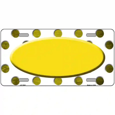 Yellow White Dots Oval Oil Rubbed Metal Novelty License Plate 24" x 12" (LLP)