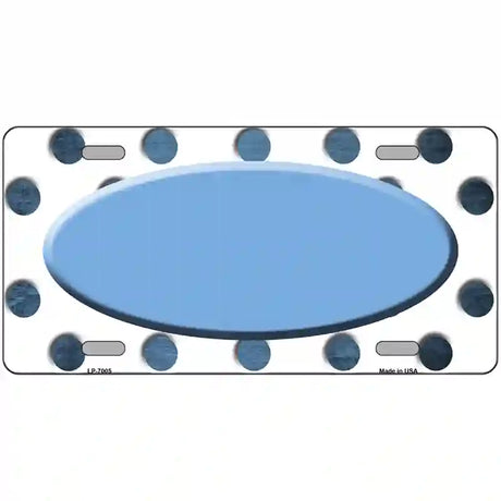 Light Blue White Dots Oval Oil Rubbed Metal Novelty License Plate 24" x 12" (LLP)