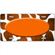 Orange White Oval Giraffe Oil Rubbed Metal Novelty License Plate 24" x 12" (LLP)