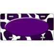 Purple White Oval Giraffe Oil Rubbed Metal Novelty License Plate 24" x 12" (LLP)