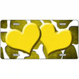 Yellow White Hearts Giraffe Oil Rubbed Metal Novelty License Plate 24" x 12" (LLP)