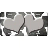 Gray White Hearts Giraffe Oil Rubbed Metal Novelty License Plate 24" x 12" (LLP)