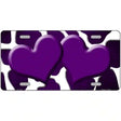 Purple White Hearts Giraffe Oil Rubbed Metal Novelty License Plate 24" x 12" (LLP)