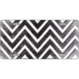 Black White Chevron Oil Rubbed Metal Novelty License Plate 24" x 12" (LLP)