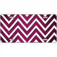 Pink White Chevron Oil Rubbed Metal Novelty License Plate 24" x 12" (LLP)