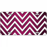 Pink White Chevron Oil Rubbed Metal Novelty License Plate 24" x 12" (LLP)