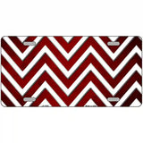 Red White Chevron Oil Rubbed Metal Novelty License Plate 24" x 12" (LLP)