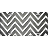 Gray White Chevron Oil Rubbed Metal Novelty License Plate 24" x 12" (LLP)