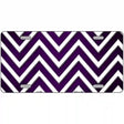 Purple White Chevron Oil Rubbed Metal Novelty License Plate 24" x 12" (LLP)