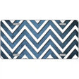 Light Blue White Chevron Oil Rubbed Metal Novelty License Plate 24" x 12" (LLP)