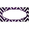 Purple White Chevron Scallop Oil Rubbed Metal Novelty License Plate 24" x 12" (LLP)