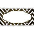 Brown White Chevron Scallop Oil Rubbed Metal Novelty License Plate 24" x 12" (LLP)