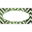 Lime Green White Chevron Scallop Oil Rubbed Metal Novelty License Plate 24" x 12" (LLP)