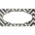 Tan White Chevron Scallop Oil Rubbed Metal Novelty License Plate 24" x 12" (LLP)