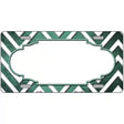 Mint White Chevron Scallop Oil Rubbed Metal Novelty License Plate 24" x 12" (LLP)