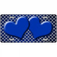 Blue White Quatrefoil Hearts Oil Rubbed Metal Novelty License Plate 24" x 12" (LLP)