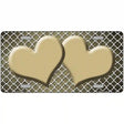 Gold White Quatrefoil Hearts Oil Rubbed Metal Novelty License Plate 24" x 12" (LLP)