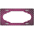 Pink White Quatrefoil Scallop Oil Rubbed Metal Novelty License Plate 24" x 12" (LLP)