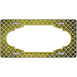 Yellow White Quatrefoil Scallop Oil Rubbed Metal Novelty License Plate 24" x 12" (LLP)