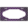 Purple White Quatrefoil Scallop Oil Rubbed Metal Novelty License Plate 24" x 12" (LLP)