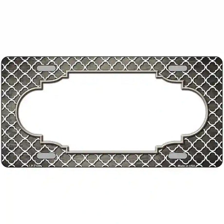 Tan White Quatrefoil Scallop Oil Rubbed Metal Novelty License Plate 24" x 12" (LLP)