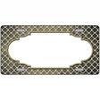 Gold White Quatrefoil Scallop Oil Rubbed Metal Novelty License Plate 24" x 12" (LLP)