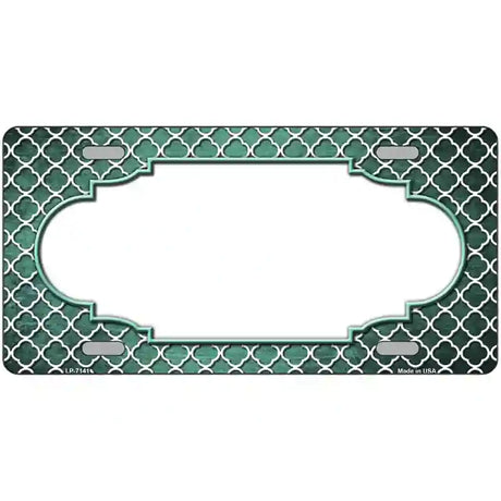 Mint White Quatrefoil Scallop Oil Rubbed Metal Novelty License Plate 24" x 12" (LLP)