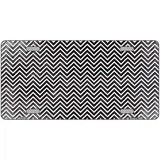 Black White Small Chevron Oil Rubbed Metal Novelty License Plate 24" x 12" (LLP)