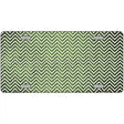 Lime Green White Small Chevron Oil Rubbed Metal Novelty License Plate 24" x 12" (LLP)