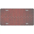 Red White Small Chevron Oil Rubbed Metal Novelty License Plate 24" x 12" (LLP)