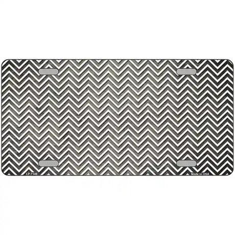 Tan White Small Chevron Oil Rubbed Metal Novelty License Plate 24" x 12" (LLP)