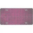 Pink White Small Chevron Oil Rubbed Metal Novelty License Plate 24" x 12" (LLP)