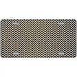 Brown White Small Chevron Oil Rubbed Metal Novelty License Plate 24" x 12" (LLP)