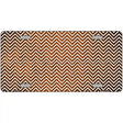 Orange White Small Chevron Oil Rubbed Metal Novelty License Plate 24" x 12" (LLP)