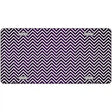 Purple White Small Chevron Oil Rubbed Metal Novelty License Plate 24" x 12" (LLP)