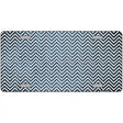 Light Blue White Small Chevron Oil Rubbed Metal Novelty License Plate 24" x 12" (LLP)