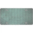 Mint White Small Chevron Oil Rubbed Metal Novelty License Plate 24" x 12" (LLP)