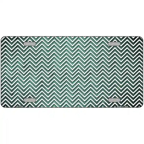 Mint White Small Chevron Oil Rubbed Metal Novelty License Plate 24" x 12" (LLP)