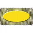 Yellow White Small Chevron Oval Oil Rubbed Metal Novelty License Plate 24" x 12" (LLP)