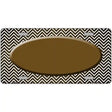 Brown White Small Chevron Oval Oil Rubbed Metal Novelty License Plate 24" x 12" (LLP)