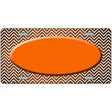 Orange White Small Chevron Oval Oil Rubbed Metal Novelty License Plate 24" x 12" (LLP)