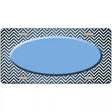 Light Blue White Small Chevron Oval Oil Rubbed Metal Novelty License Plate 24" x 12" (LLP)