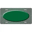 Green White Small Chevron Oval Oil Rubbed Metal Novelty License Plate 24" x 12" (LLP)